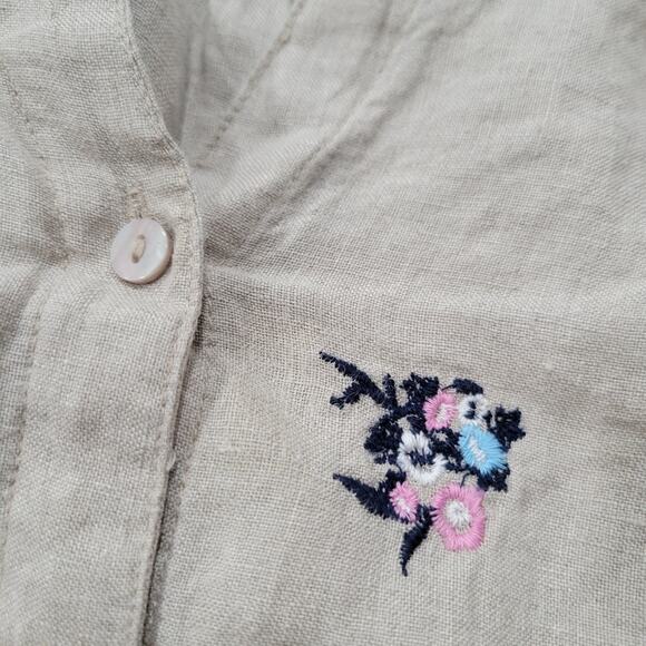 Charter Club Luxery Linen Tie Front Button Up Shirt Size XXL - Picture 3 of 9